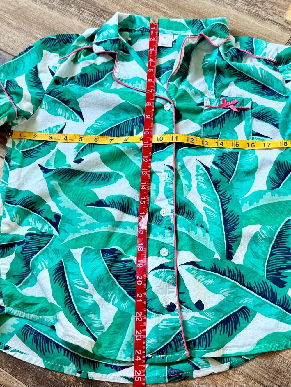 Liz Claiborne - 2-Piece Tropical Palm Print Cotton Pajama Set - S